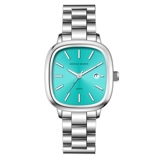 Luckacco Mens Watch Fashion Stainless Steel Strap Japanese Quartz Movement Top Brand Blue Silver 3Bar Waterproof Wrist Watch reloj hombre