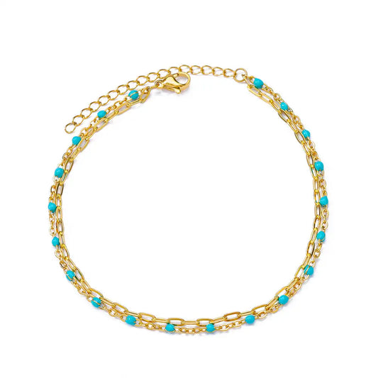 Luckacco Elegant Zircon Flowers Bracelet For Women Girls Charm Gold Color Stainless Steel Plant Bracelets Luxury Designer Jewelry Gifts