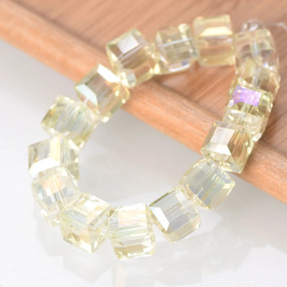 Luckacco 3mm 4mm 6mm 8mm 10mm Cube Square Faceted Czech Crystal Glass Loose Crafts Beads  Lot for Jewelry Making DIY Part 1