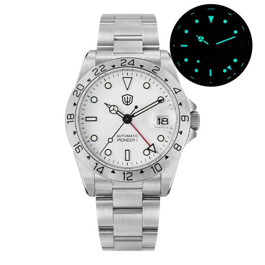 Luckacco Watchdives WD16570 V2 Watch NH34 Automatic Movement Sapphire Crystal 20Bar Waterproof Luminous 38mm GMT Vintage Watches