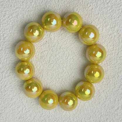 Luckacco European and American contrasting color laser beaded resin bracelet Beads 16mm E