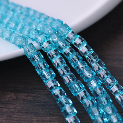 Luckacco 3mm 4mm 6mm 8mm 10mm Cube Square Faceted Czech Crystal Glass Loose Crafts Beads  Lot for Jewelry Making DIY Part 1