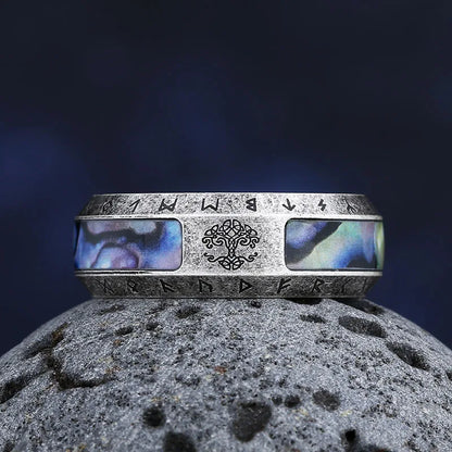 Luckacco Valentine's day Gift Nordic Viking Tree Of life Rings For Men Stainless Steele Vintage Celtic Knot Ring Amulet Jewelry