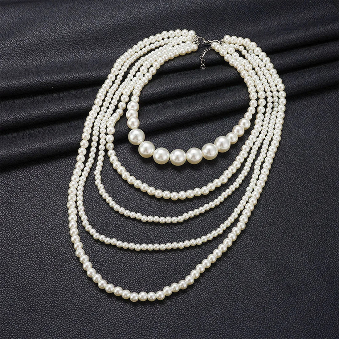 luckacco multilayered imitation pearl necklace for woman luxury jewelry high quality fashion woman necklaces