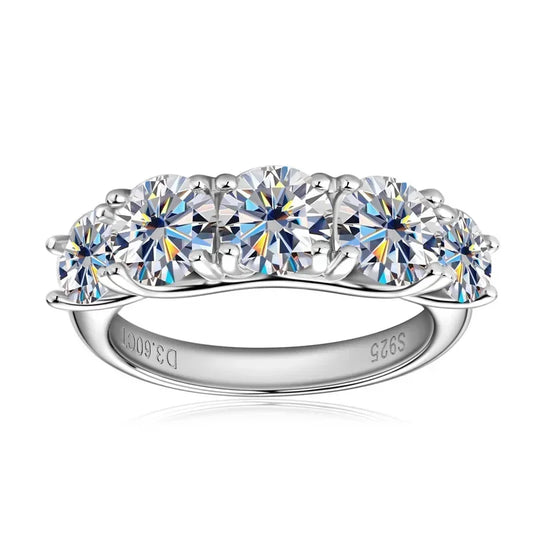 Luckacco s925 Sterling Silver Moissanite Ring Sparkling Lab Diamond Engagement Band for Women Wedding Fine Jewelry Gifts
