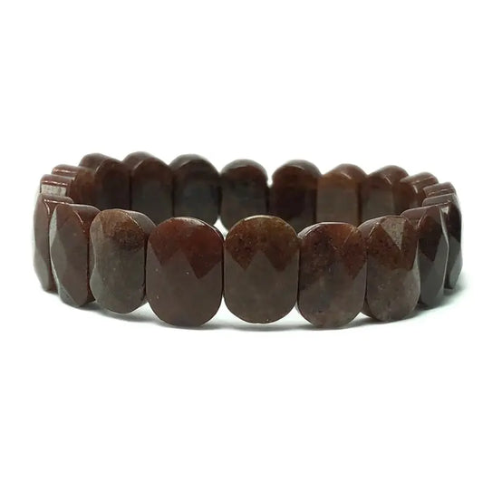 Luckacco Natural 10x15mm faceted flashing Stone beads Bracelets Handmade Reiki Healing Meditation Bangles Elastic Rope Couple Jewelry