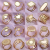 Luckacco Oval Square Leaf Heart Sun Base Open Adjustable Ring DIY Rhinestone Oil Drop Stainless Steel Rings For Women Men Jewelry Bagues
