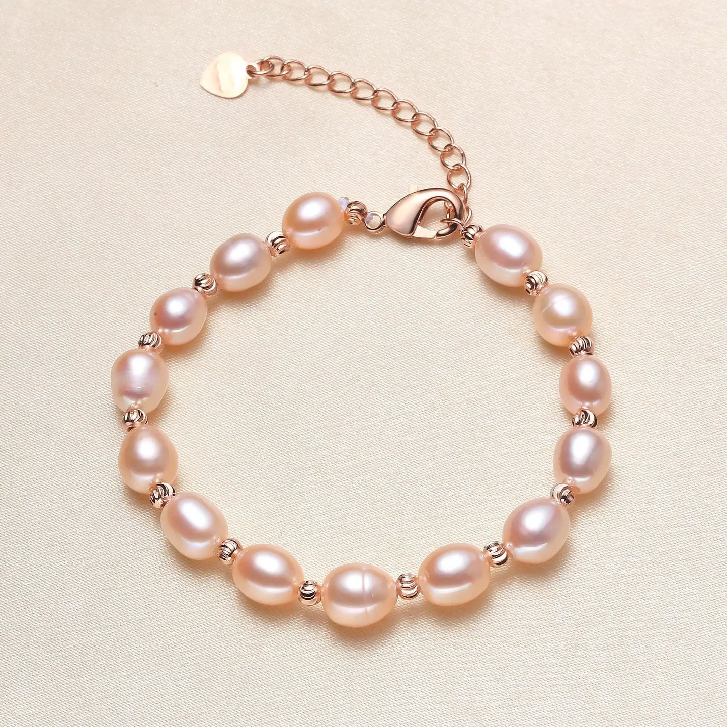 luckacco 5-6mm small rice pearl strand bracelets for women sweet real mixed baroque pearls elegant natural freshwater pearl bracelets