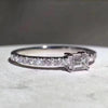 Luckacco daily picks Gorgeous Low-key Women Wedding Ring with Crystal Cubic Zirconia Exquisite Thin Band Female Finger-rings Statement Jewelry