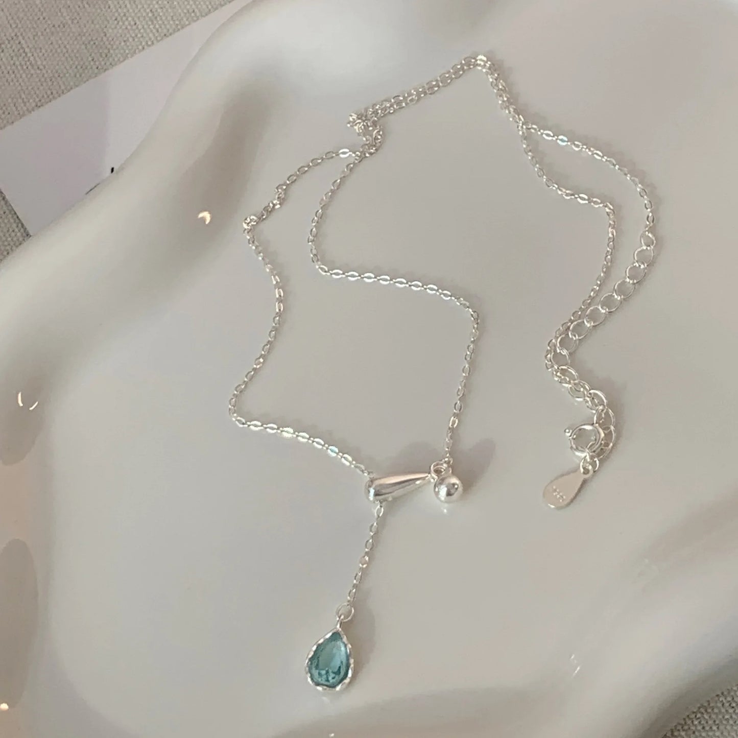 luckacco new trendy fashion 925 silver pearl simple elegant thin chain pendant necklace for women girl jewelry dropship