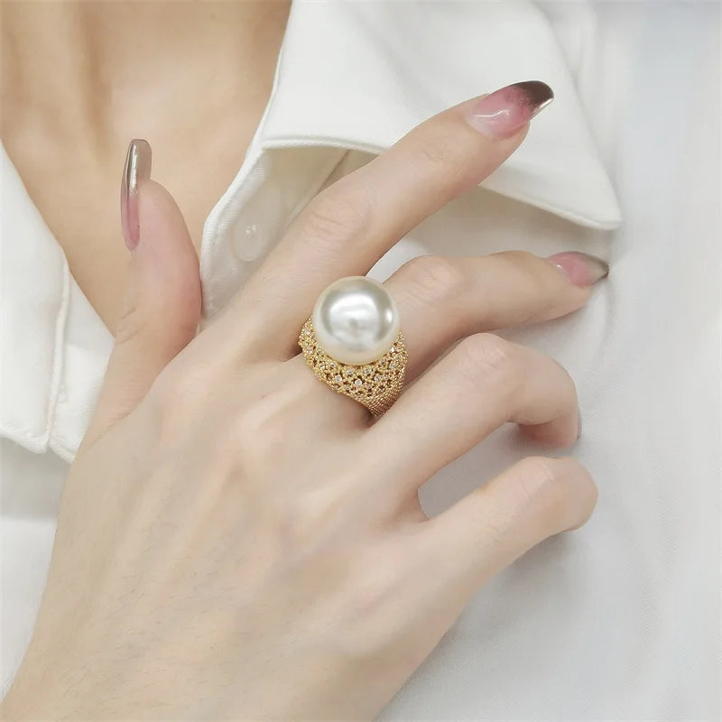 luckacco luxury water drop lab emerald sapphire open ring exquisite silver 925 banquet finger rings valentine's day gifts