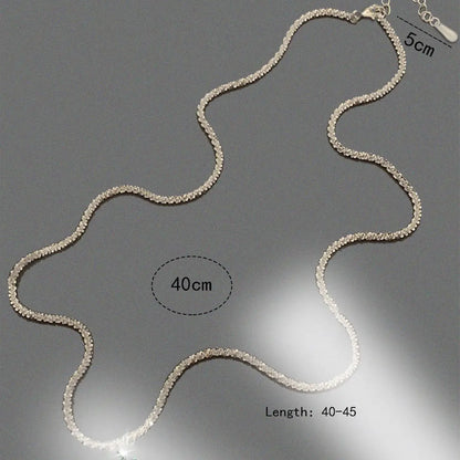 Luckacco Popular 925 Sterling Silver Cross Zircon Necklace Personalized Geometric Pendant Choker Birthday Party Gift Women's Fine Jewelry