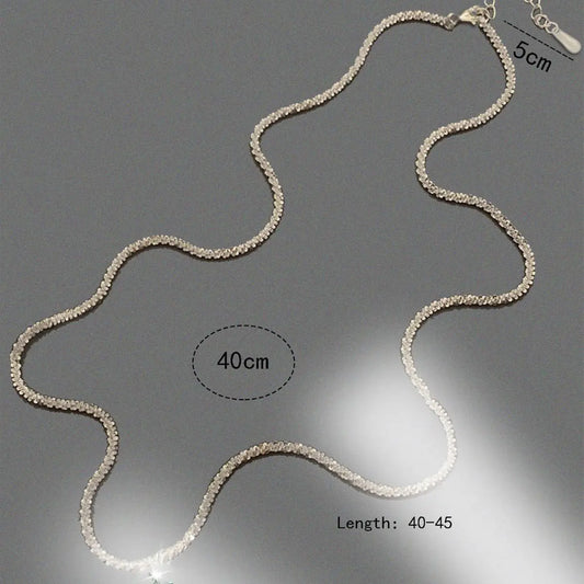 Luckacco Popular 925 Sterling Silver Cross Zircon Necklace Personalized Geometric Pendant Choker Birthday Party Gift Women's Fine Jewelry