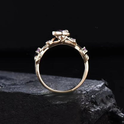 Luckacco Creative personality moon stars and flowers colored zircon crystal ring, fashion chic women's jewelry