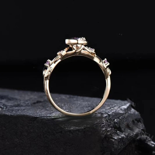 Luckacco Creative personality moon stars and flowers colored zircon crystal ring, fashion chic women's jewelry