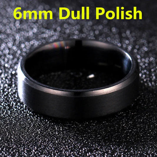 Luckacco 4-8mm Dull Polish Silver Color Titanium Ring For Men and Women Personalized Ring Customize Engraved