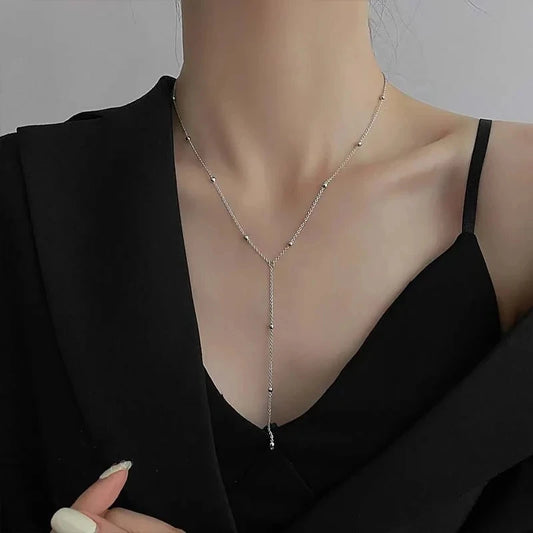 Luckacco Gothic Black Butterfly Necklace for Women Silver Color Butterfly Pendant Adjustable Snake Bone Chain Punk Hiphop Jewelry Party
