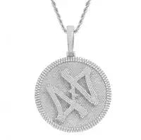 Luckacco Hip Hop Ice Out Zircon Letter Otf Letter Pendant Necklace for Men and Women Fashion Rock Party Jewelry Gift