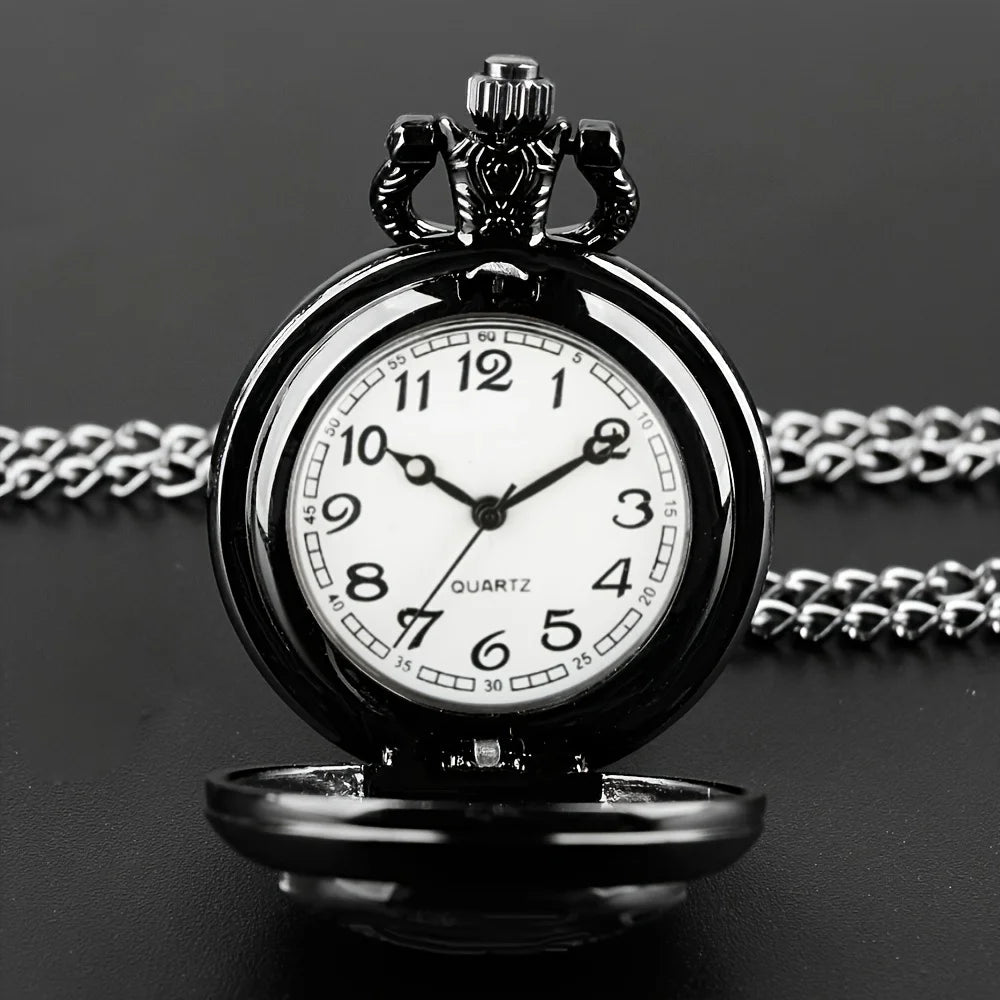 luckacco antique exquisite vintage motorcycle pattern design quartz pocket watch - men male kids fashion accessory, non-waterproof  watch