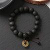 Luckacco 1Pc Wood Bead New Buddha Bracelet Buddhist  Bangle Prayer Beads Copper Coin Women Men Lucky Religion Bracelets Charm Jewelry