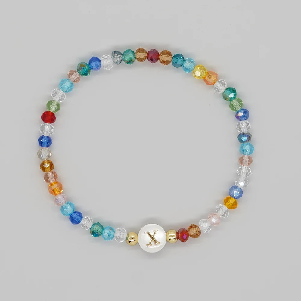 luckacco go2boho crystal shell letter a-z bracelets for women boho summer beach lucky fashion trend jewelry accessories surprise gifts