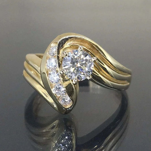 Luckacco New Retro Women Square Royal Princess Stylish Wedding Ladies Finger Ring  Pretty Gift Valentine's Surprise For Wife