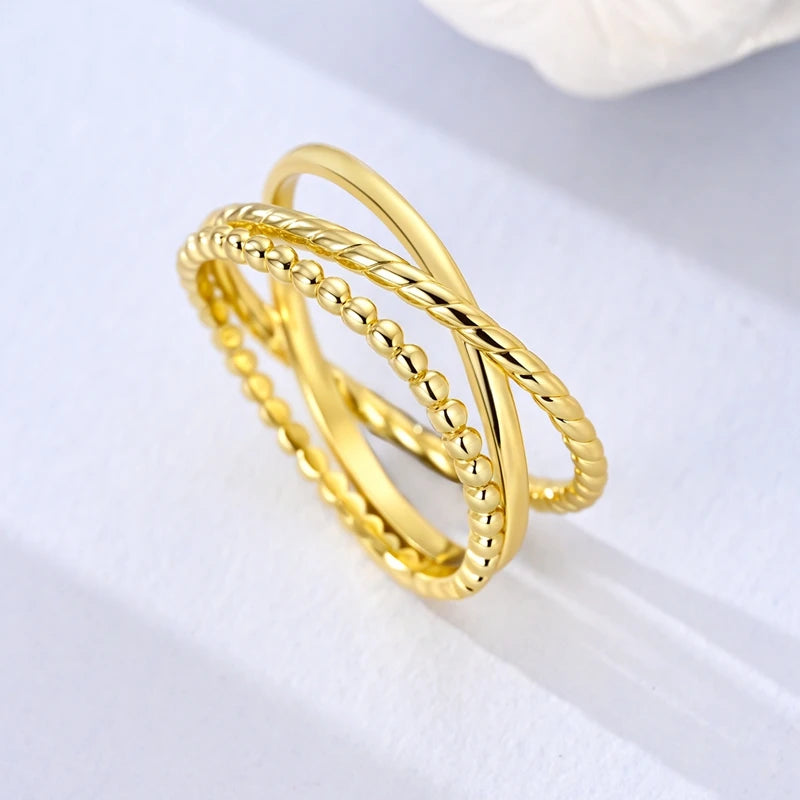 luckacco new 925 sterling silver rings gold heart bow adjustable open closed ring suitable for women stacking ring fashion jewelry gift