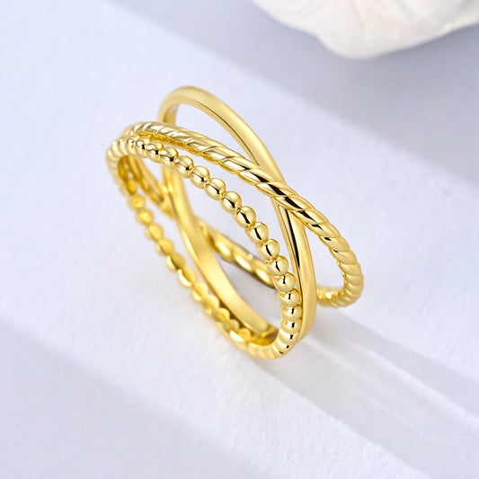 Luckacco New 925 Sterling Silver Rings Gold Heart Bow Adjustable Open Closed Ring Suitable for Women Stacking Ring Fashion Jewelry Gift