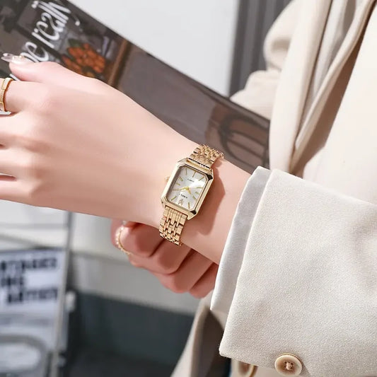 Luckacco 1PCS Fashion Women's Watch Luxury Trendy Versatile Quartz Watch Suitable for Daily Clothing Matching or As a Gift