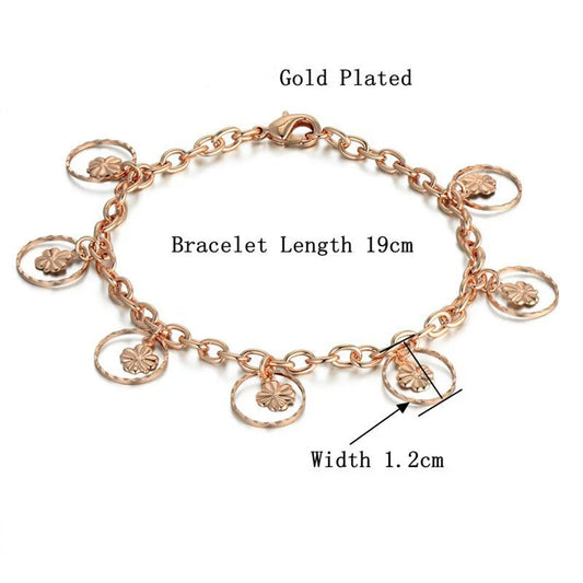Luckacco Luxury New Trendy Gold Silver Color AAA Zircon Rhinestone Bracelet Chain Charm Valentine's Day Jewelry Gifts For Women Lovers