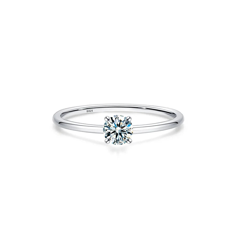 luckacco simple fine rea d color moissanite diamond ring 925 sterling silver party wedding band rings for women engagement jewelry