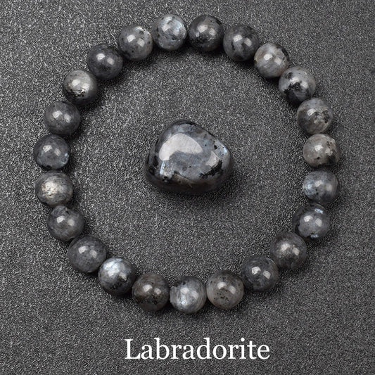 Luckacco Natural Aquamarins Quartzs Beads Bracelet Women Men 6mm 8mm Sky Blue Stone Round Bead Bracelet Elastic Rope Energy Jewelry Gift