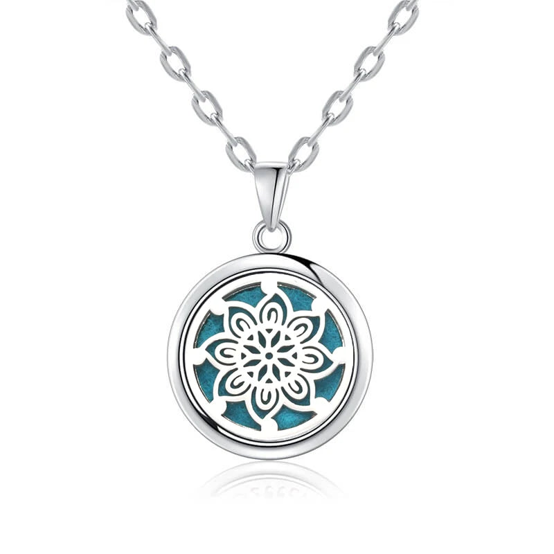 luckacco new tree of life aromatherapy necklace stainless steel essential oil diffuser amulet perfume locket pendant women jewelry gift