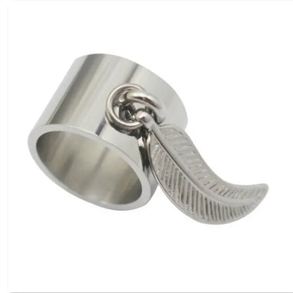 Luckacco Oval Geometric Pendant Ring Women Fashion Jewelry Stainless Steel O Charm Finger Ring Size 7 10 11 6 9 8