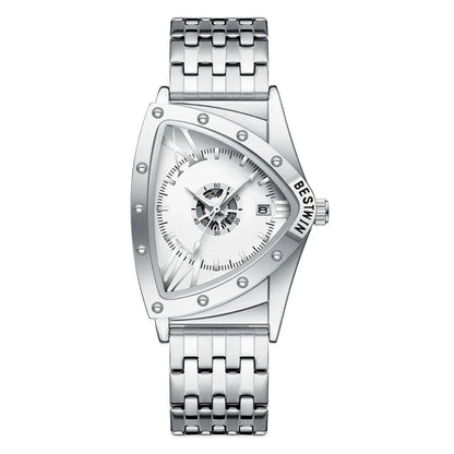 Luckacco Men Watches Unique Design Top Brand Luxury Men's Wrist Watches Quartz Wristwatch Fashion Male Clock Stainless Steel Band