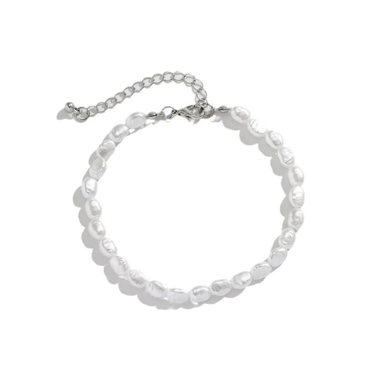 Luckacco Simple Baroque Imitation Pearl Bracelet Acrylic Beaded Women's Bracelet Fashion Jewelry Trend Accessories Bracelet for Men Women