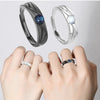 Luckacco 2Pcs Demons and Angels GothicMatching Couple Friendship Lover Open Adjustable Rings Stainless Steel Wedding Ring Jewelry Gifts