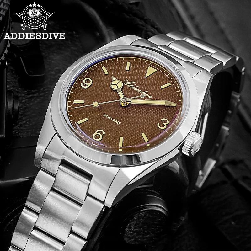 luckacco addiesdive luxury watch for man waterproof stainless steel bgw9 luminous 36mm vintage quartz watches ad2096 relojes para hombres