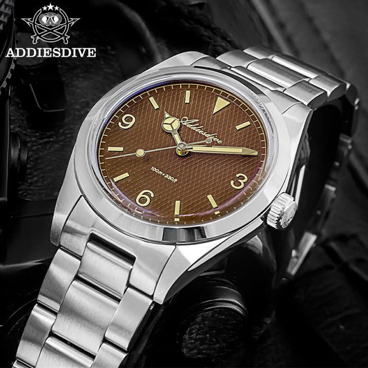 Luckacco ADDIESDIVE Luxury Watch for Man Waterproof Stainless Steel BGW9 Luminous 36mm Vintage Quartz Watches AD2096 Relojes Para Hombres