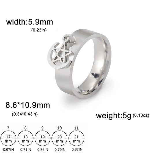 Luckacco Unift Women Stainless Steel Charms Rings Flower Leaf Spider Paw Pendant Finger Ring Fashion Minimalist Couple Jewelry