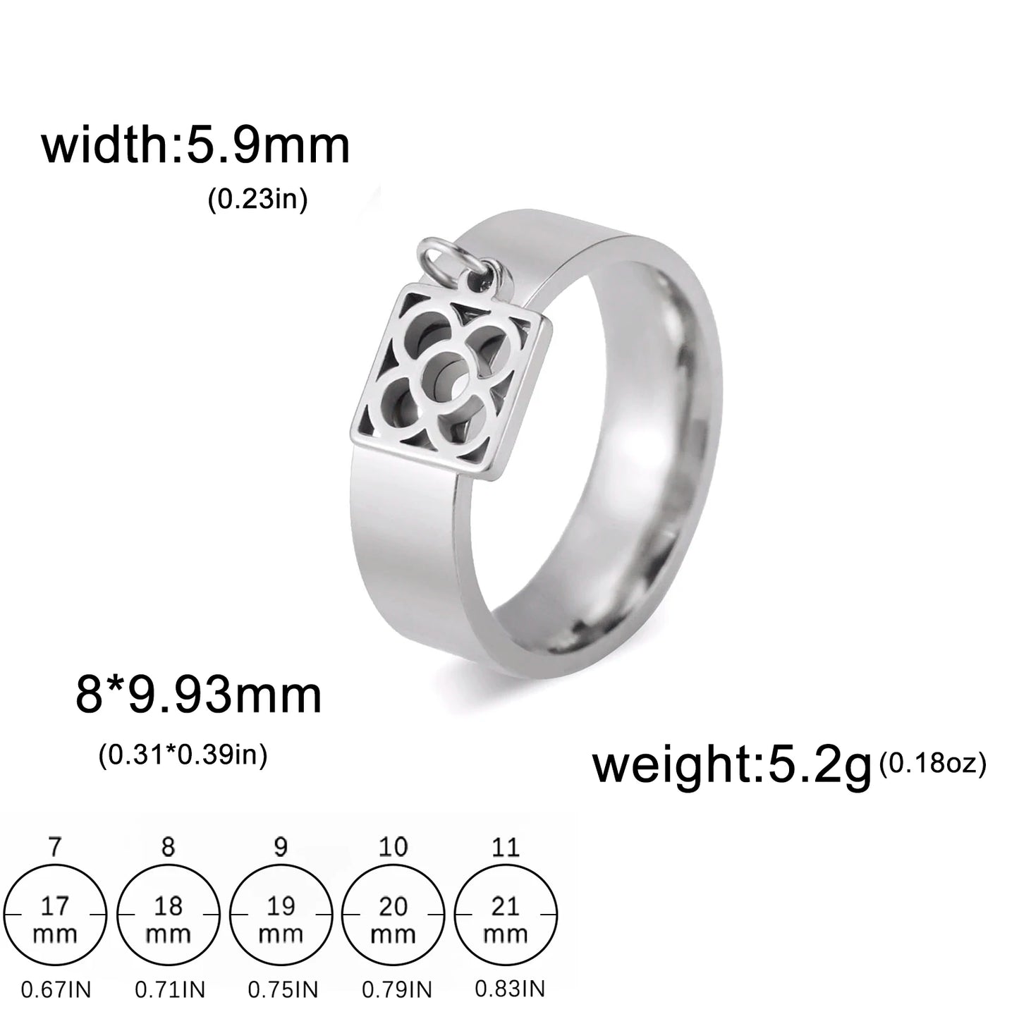 luckacco unift women stainless steel charms rings flower leaf spider paw pendant finger ring fashion minimalist couple jewelry