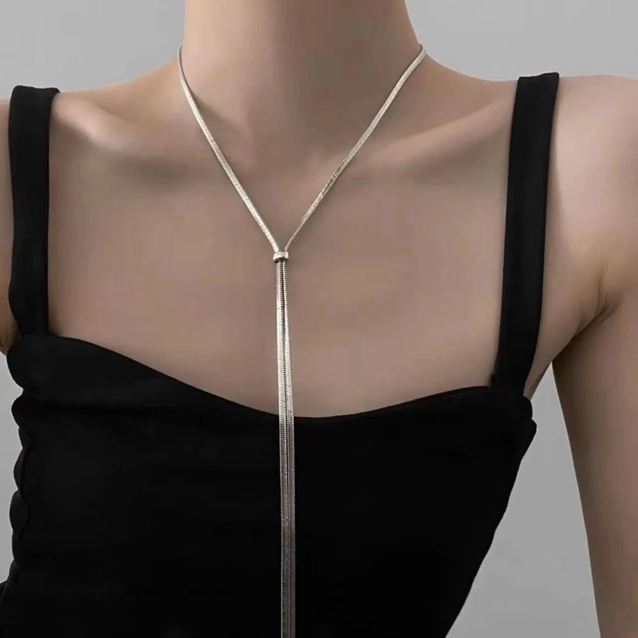 luckacco gothic black butterfly necklace for women silver color butterfly pendant adjustable snake bone chain punk hiphop jewelry party