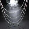 Luckacco Hot sale 925 Sterling Silver Fashion Jewelry 18 inches Smooth Bead Chain Necklace For Women Wedding Birthday Gifts