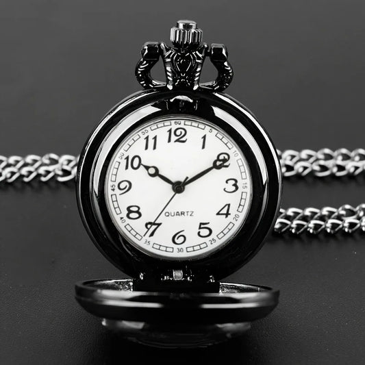 Luckacco Unique Vintage Black Crow Mini Quartz Pocket Watch,Necklace Pendant With World Time Feature, Ideal Gift For Men & Women and Kids