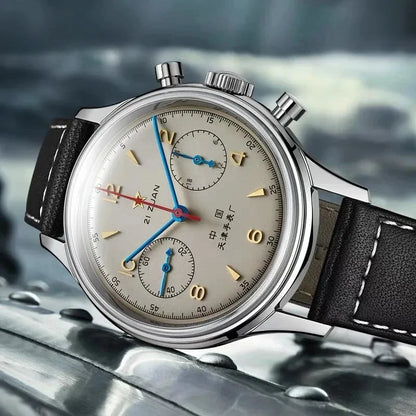Luckacco Men's watches 1963 pilot automatic watch 42mm waterproof retro quartz chronograph vintage dress watch
