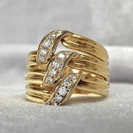 Luckacco daily picks Geometric Shaped Women Rings with Marquise Cubic Zirconia Exquisite Female Accessories for Wedding Party Fashion Jewelry