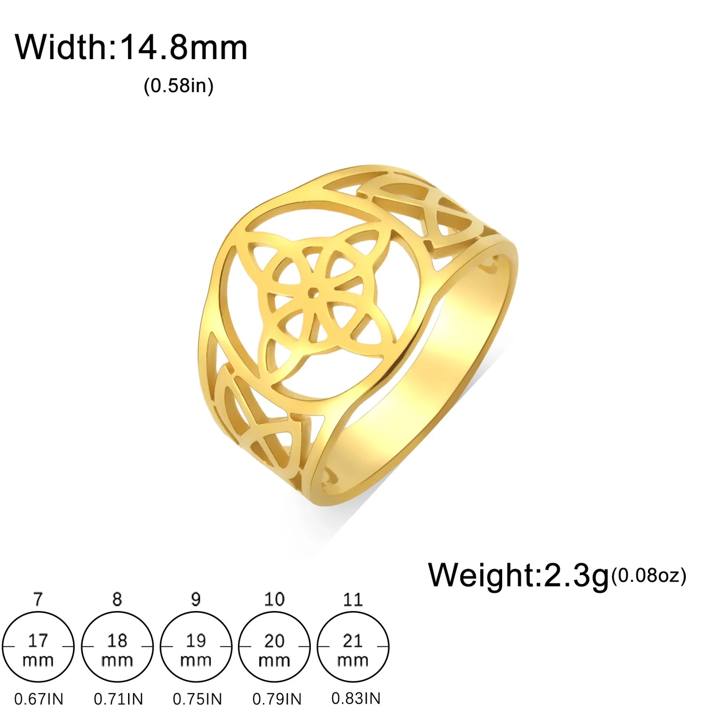 luckacco skyrim witch knot ring women men stainless steel finger rings witchcraft wicca triquetra celtics knot amulet jewelry gift