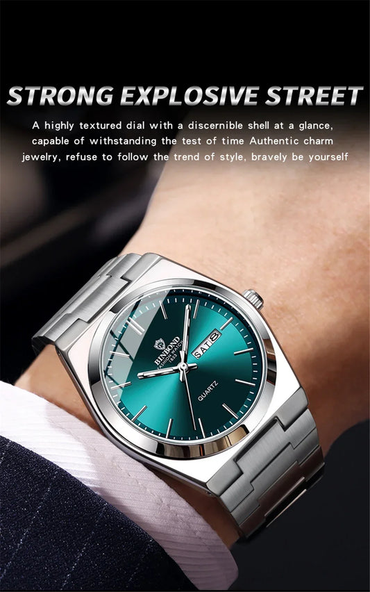 Luckacco New Casual Business Fashion Quartz Wristwatches Movement Silver Clock Men Luxury Watch Automatic Watches Mens Gifts Reloj Hombre
