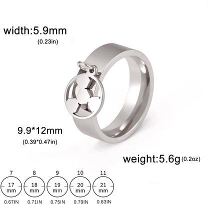 Luckacco Unift Women Stainless Steel Charms Rings Flower Leaf Spider Paw Pendant Finger Ring Fashion Minimalist Couple Jewelry