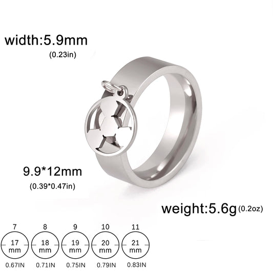 Luckacco Unift Women Stainless Steel Charms Rings Flower Leaf Spider Paw Pendant Finger Ring Fashion Minimalist Couple Jewelry